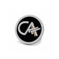 The Grace CA Diamond Brooch in 925 Silver with Black Enamel