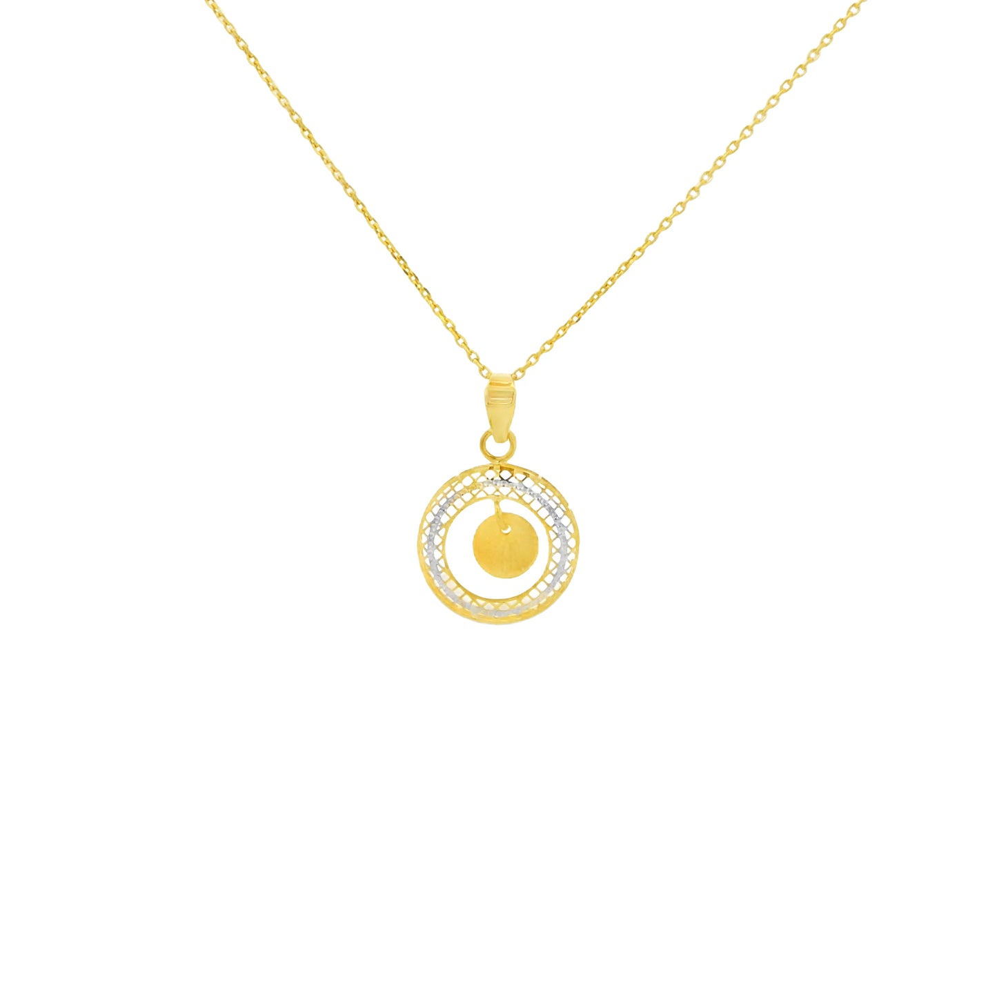 Concentric Circle Gold Pendant
