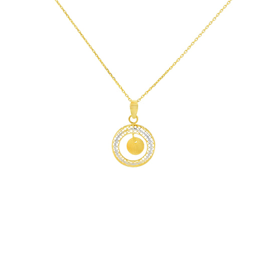 Concentric Circle Gold Pendant