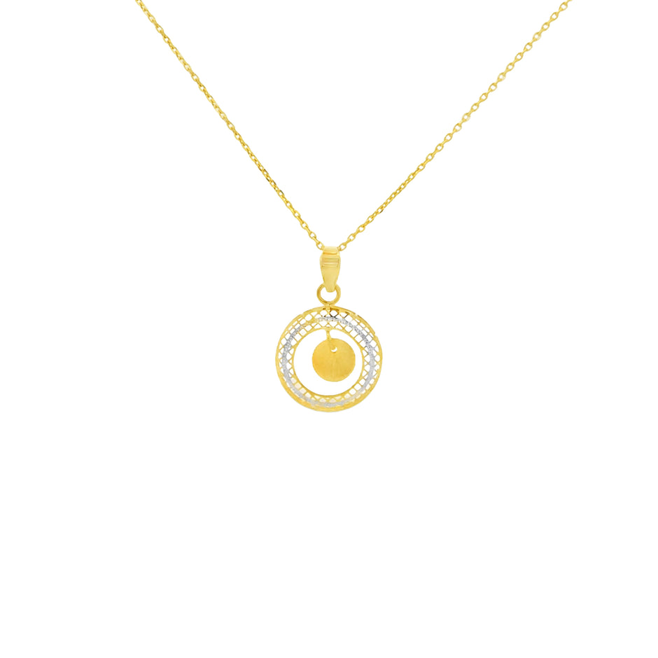 Concentric Circle Gold Pendant
