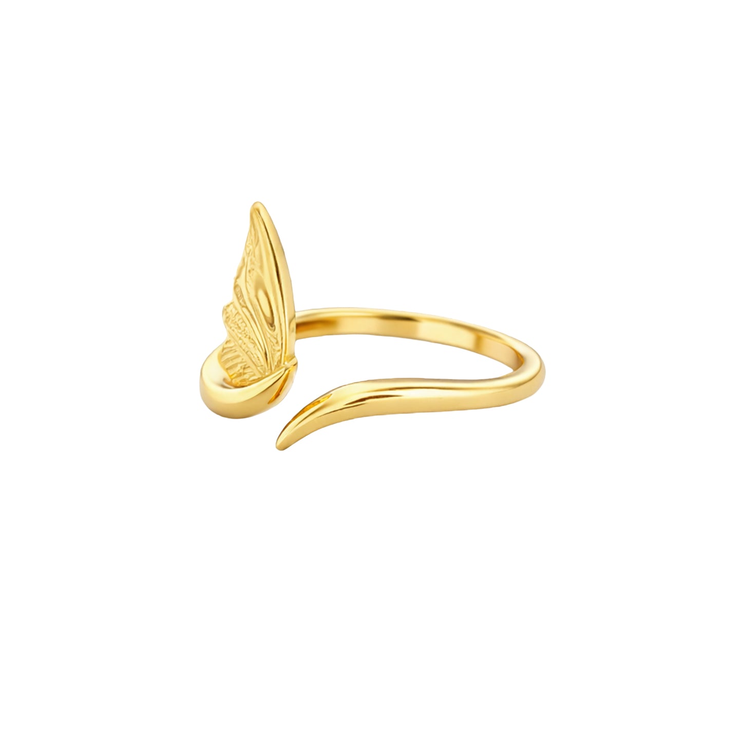 Golden Petal Twist Ring