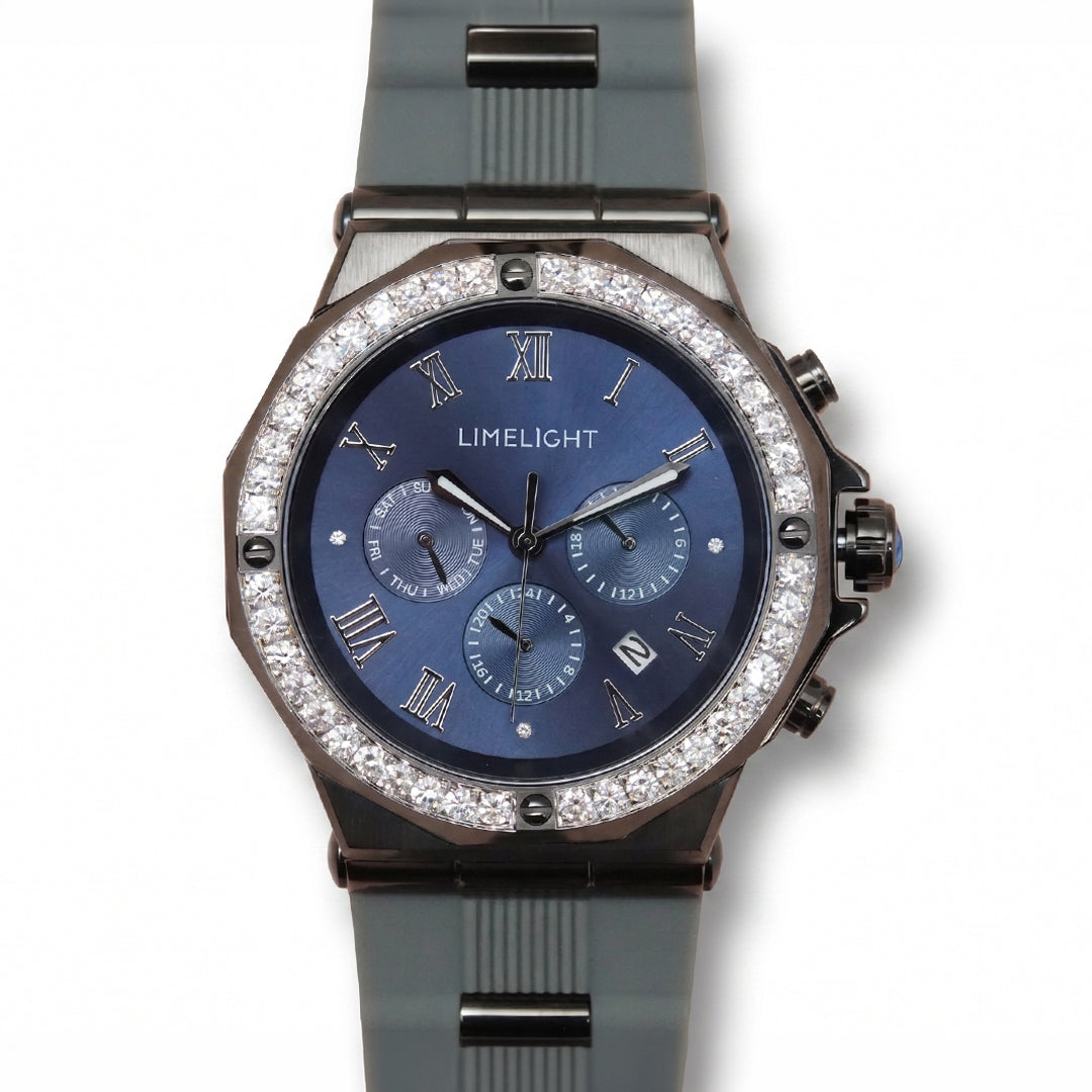 Slate Prime, 45 MM Round Case, Quartz Analogue Watch with Silicon Strap for Men, 100M Water Resistance