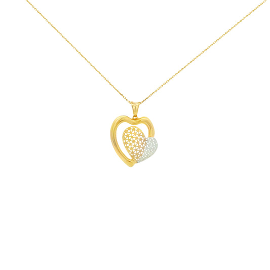 Interlocked Embrace Gold Heart Pendant