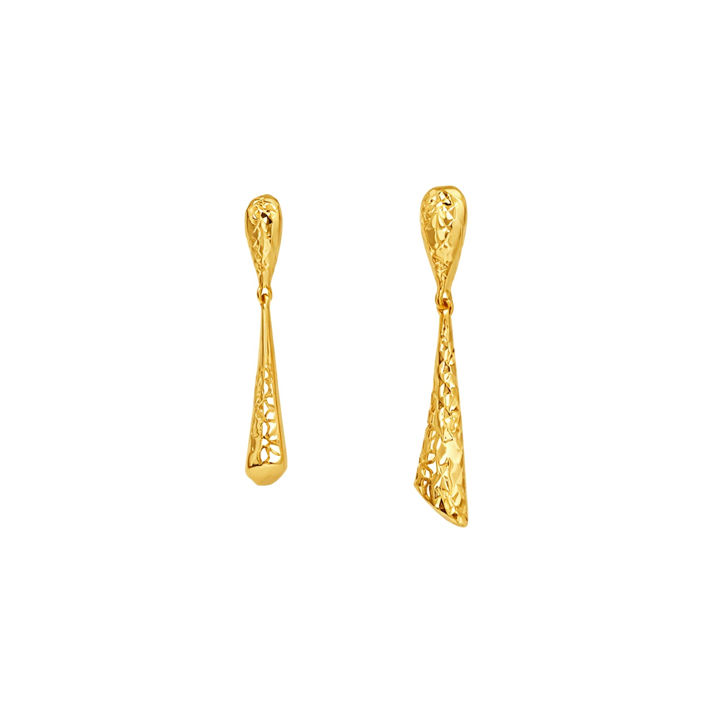 Textured Cone Gold Earrings