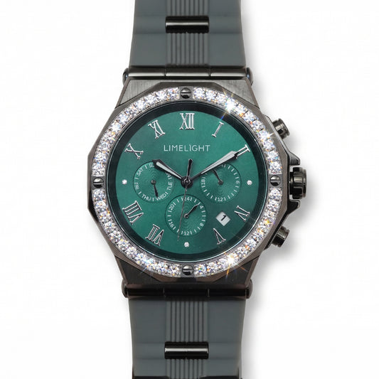 Slate Prime, 45 MM Round Case, Quartz Analogue Watch with Silicon Strap for Men, 100M Water Resistance
