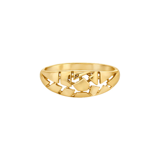 Interlock Curve Gold Ring