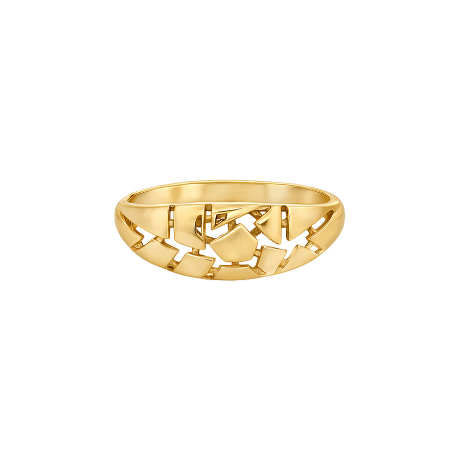 Interlock Curve Gold Ring