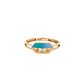 Turquoise Bar Lattice Gold Ring