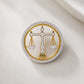 The Eminence Lawyer Single Line Skeleton Diamond Brooch in 925 Silver with Yellow Finish