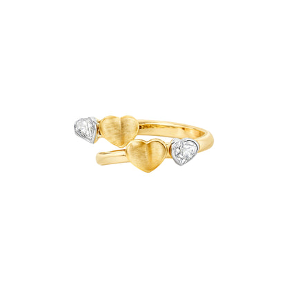 Twin Heart Wrap Gold Ring