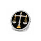 The Counsel Lawyer Diamond Brooch in 925 Silver with Black Enamel