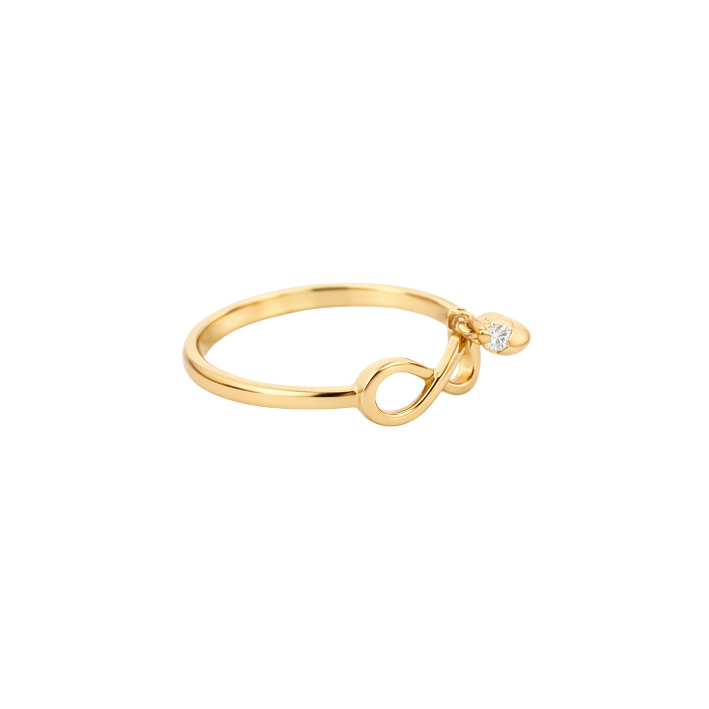 Infinity Bow Gold Accent Ring