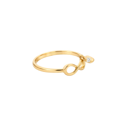 Infinity Bow Gold Accent Ring