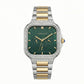Meridian, 39MM Square Case, Quartz Analogue Watch with Metal Strap for Men, 50M Water Resistance