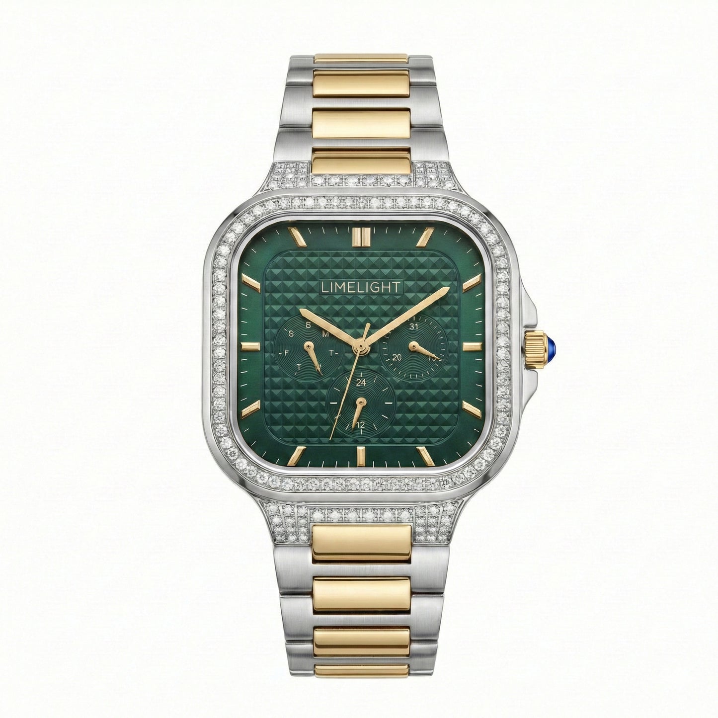 Meridian, 39MM Square Case, Quartz Analogue Watch with Metal Strap for Men, 50M Water Resistance
