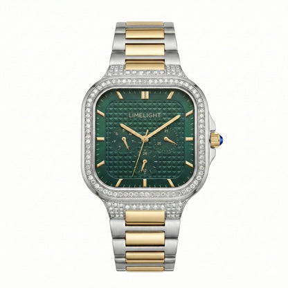 Meridian, 39MM Square Case, Quartz Analogue Watch with Metal Strap for Men, 50M Water Resistance