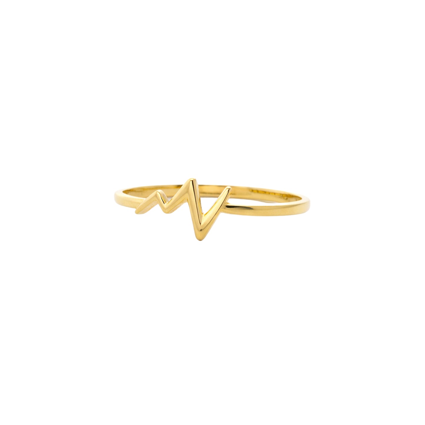 Heartbeat Wave Minimal Gold Ring