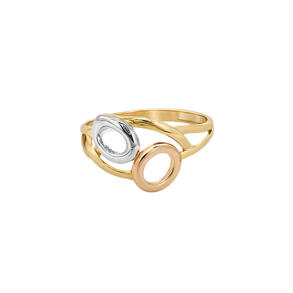 Tri-Tone Orbit Gold Ring