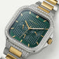 Meridian, 39MM Square Case, Quartz Analogue Watch with Metal Strap for Men, 50M Water Resistance