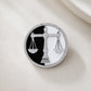 The Counsel Lawyer Diamond Brooch in 925 Silver with Black & White Enamel