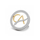 The Vanguard CA Double Line Curved Skeleton Diamond Brooch in 925 Silver with Yellow Finish