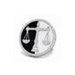 The Counsel Lawyer Diamond Brooch in 925 Silver with Black & White Enamel