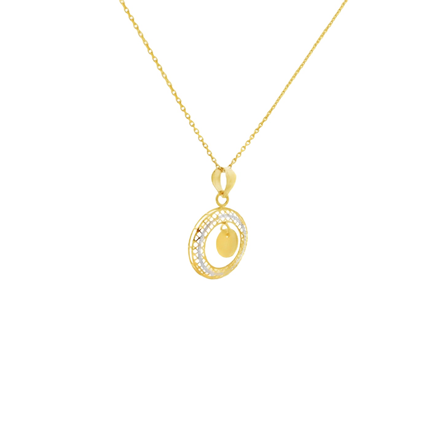 Concentric Circle Gold Pendant