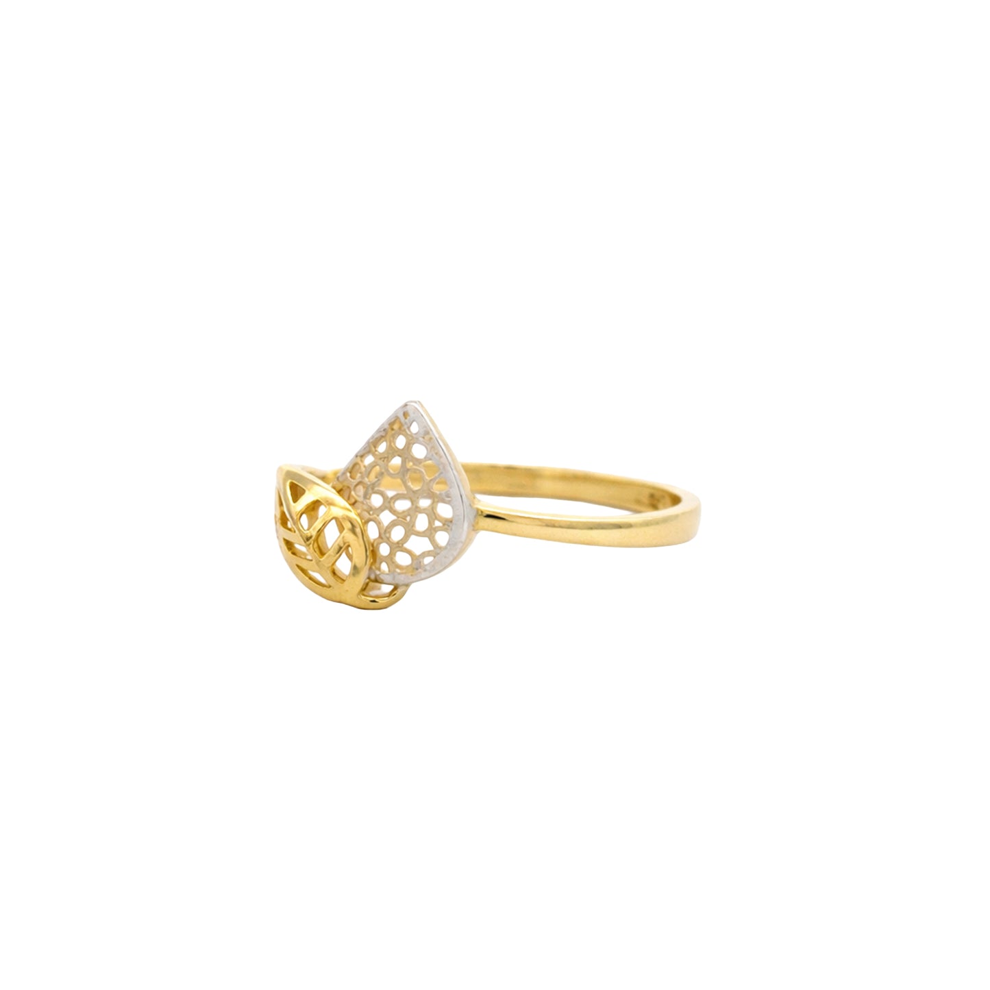 Elegant Leaf Duo Gold Ring