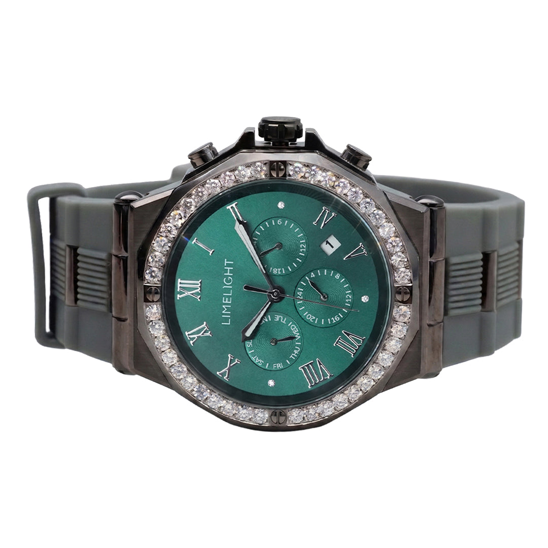 Slate Prime, 45 MM Round Case, Quartz Analogue Watch with Silicon Strap for Men, 100M Water Resistance