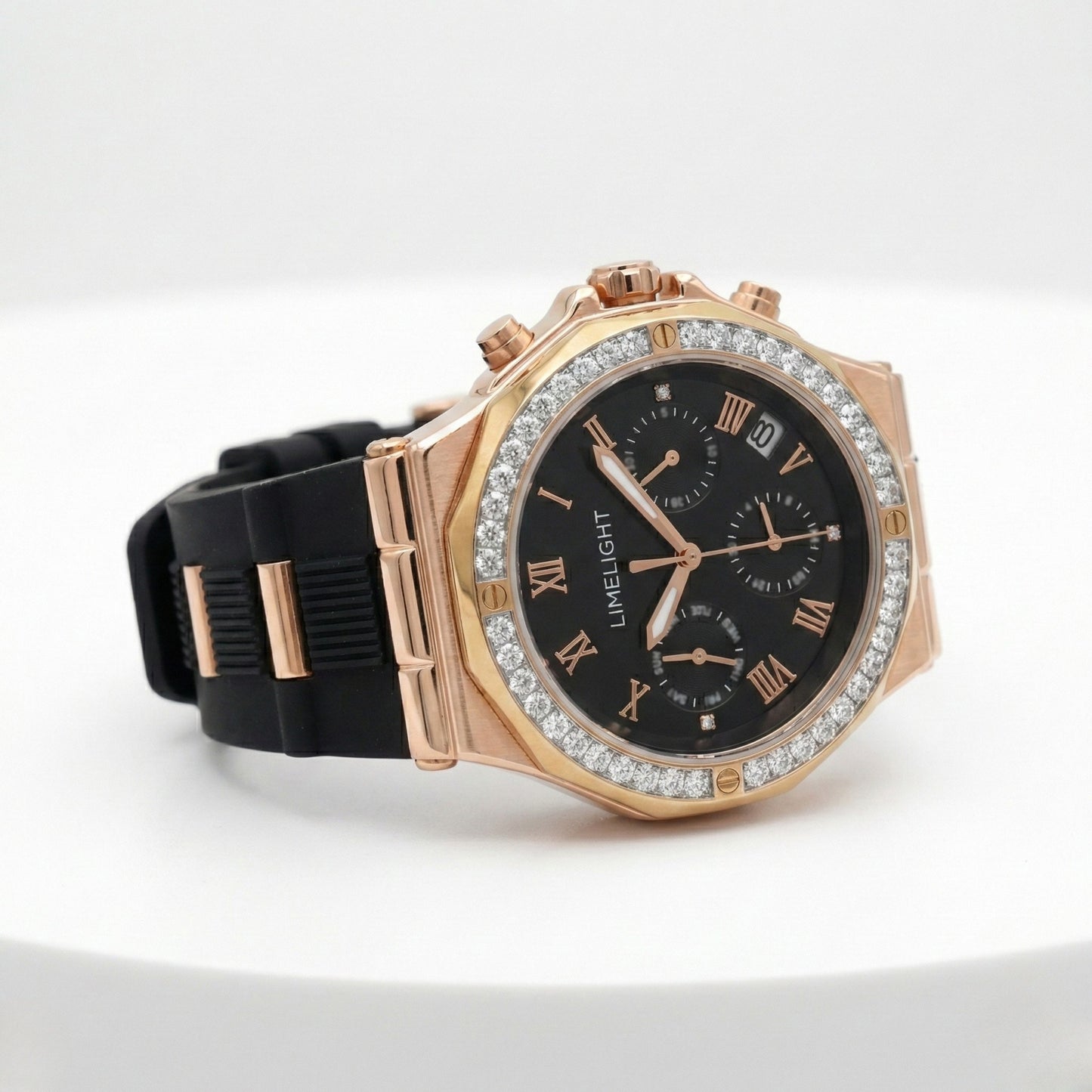 Aurea, 36.5MM Round Case, Quartz Analogue Watch with Silicon Strap for Women, 100M Water Resistance
