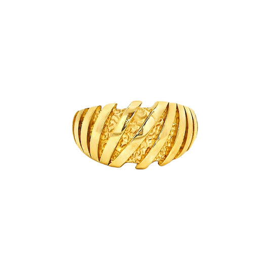 Textured Criss-Cross Gold Band Ring