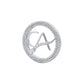 The Vanguard CA Double Line Curved Skeleton Diamond Brooch in 925 Silver with White Finish