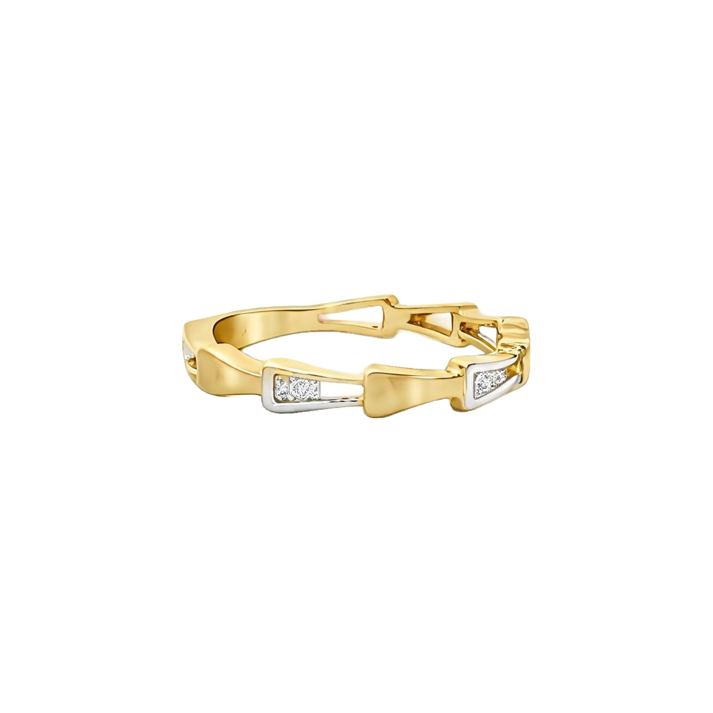 Facet Link Gold Ring