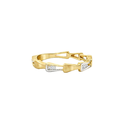 Facet Link Gold Ring
