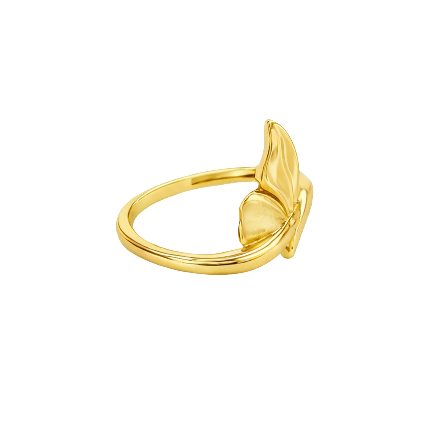 Golden Petal Twist Ring