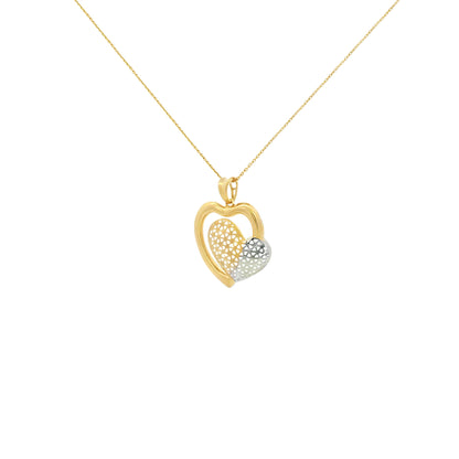 Interlocked Embrace Gold Heart Pendant