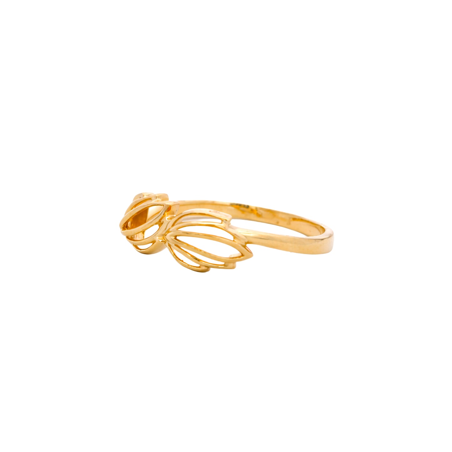 Abstract Petal Twist Gold Ring
