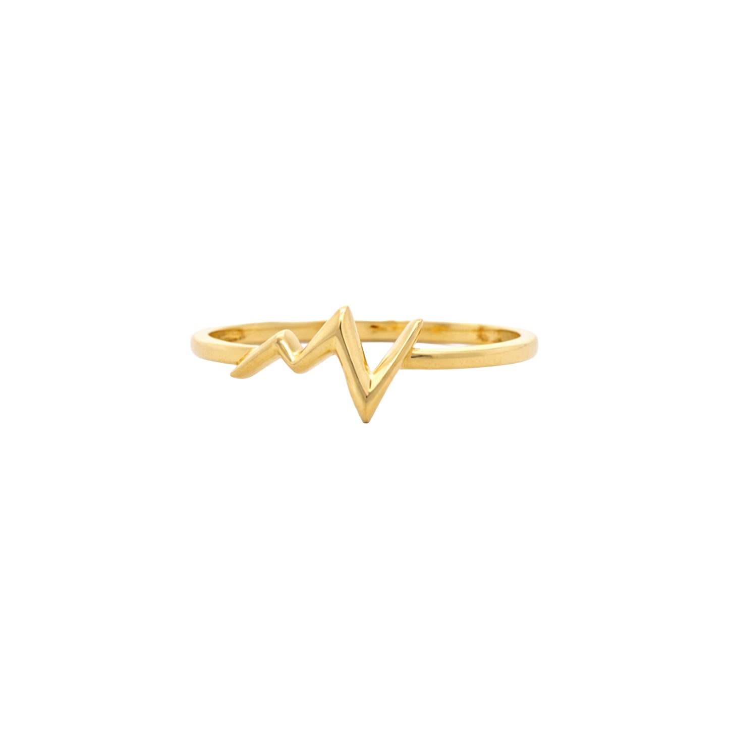 Heartbeat Wave Minimal Gold Ring