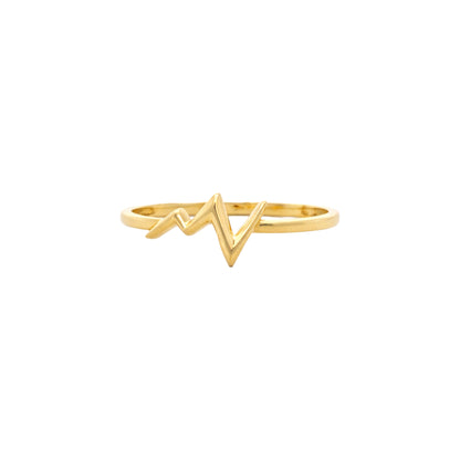 Heartbeat Wave Minimal Gold Ring