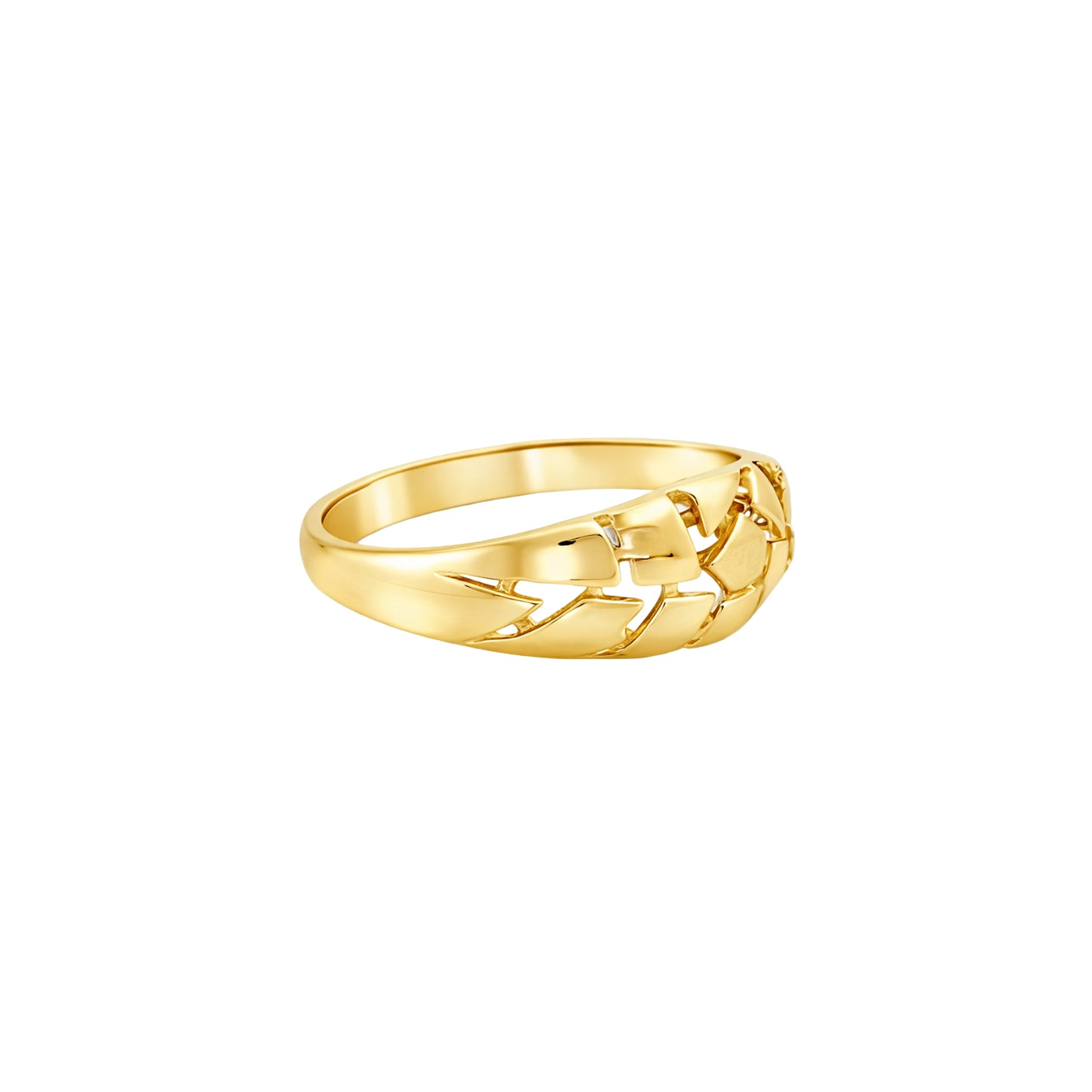 Interlock Curve Gold Ring