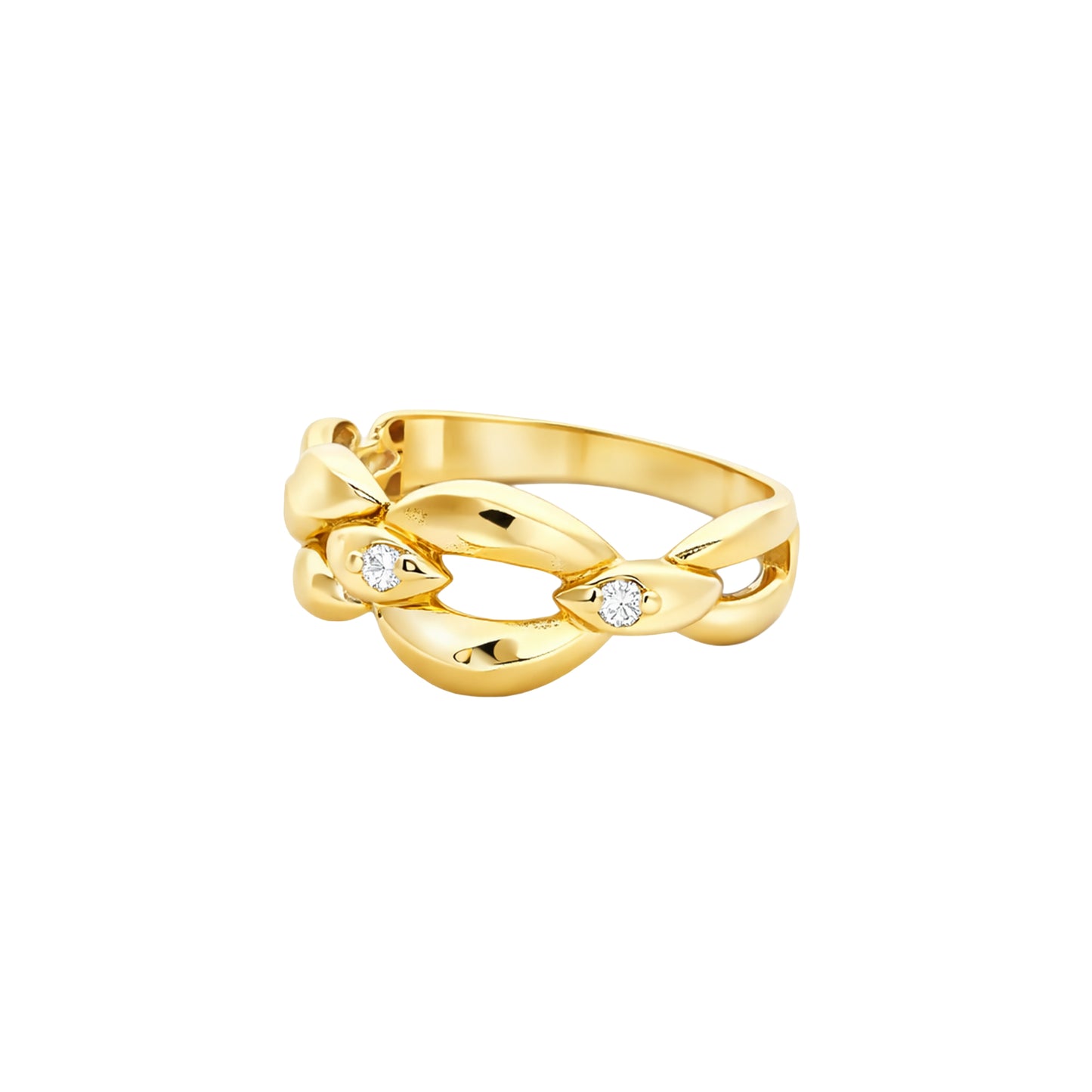 Golden Interlock Bubble Ring