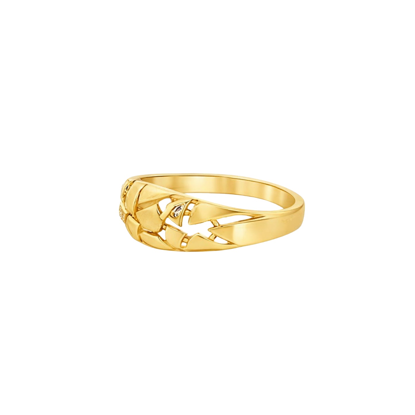 Interlock Curve Gold Ring