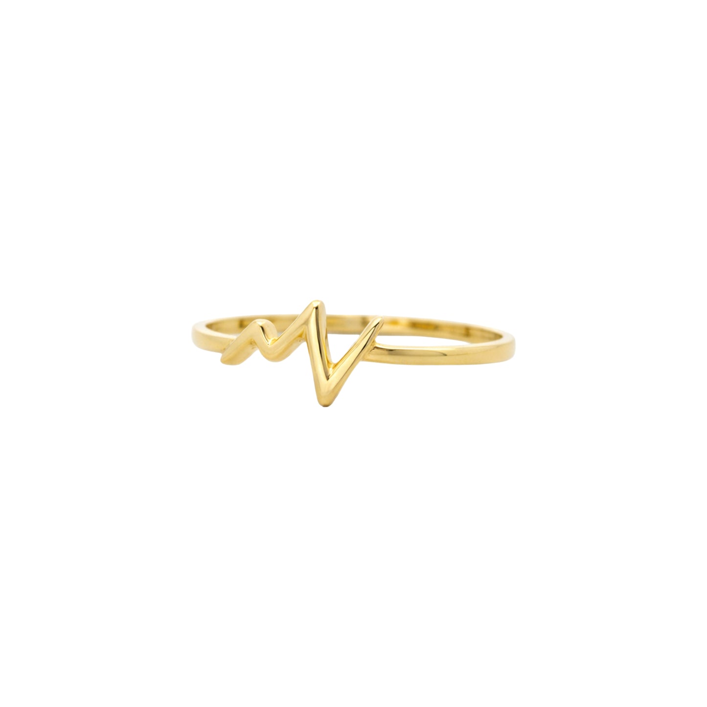 Heartbeat Wave Minimal Gold Ring