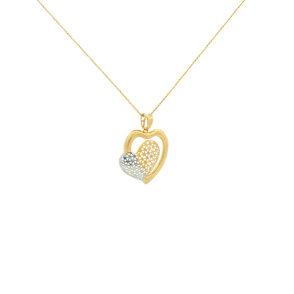 Interlocked Embrace Gold Heart Pendant