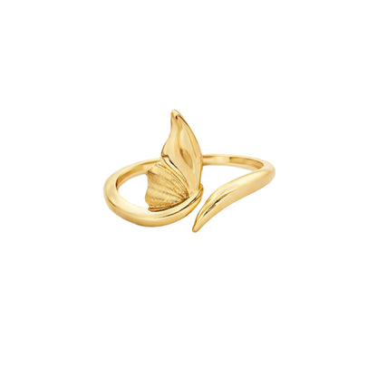Golden Petal Twist Ring