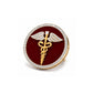 The Prestige Doctor Diamond Brooch in 925 Silver with Red Enamel and Yellow Finish