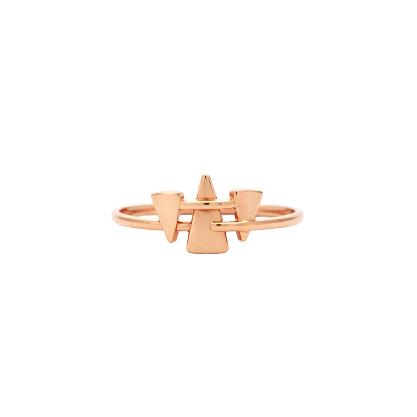 Abstract Spike Gold Ring