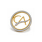 The Vanguard CA Single-Line Curved Skeleton Diamond Brooch in 925 Silver with Yellow Finish