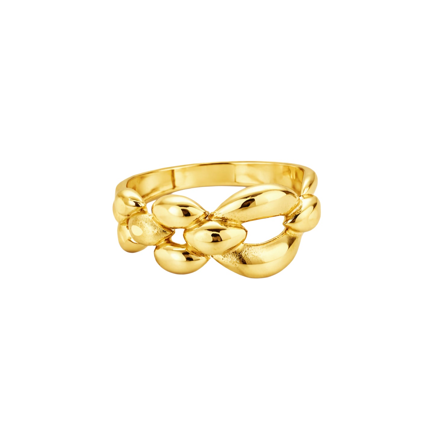 Golden Interlock Bubble Ring