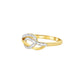 Intertwined Dual Tone Knot Gold Ring